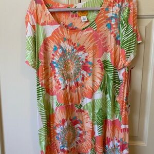 Ruby Rd. Floral Burst Short Sleeve Top